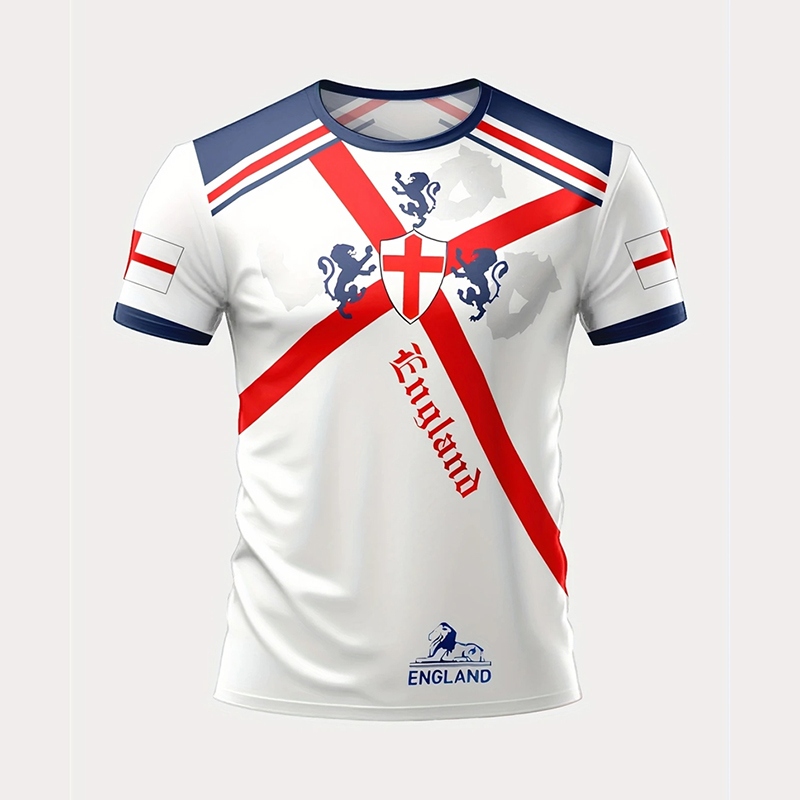 Badminton England - Kaus Sepak Bola Pria Bendera Inggris