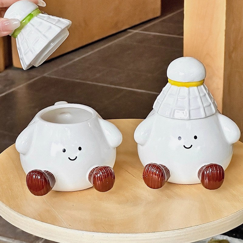 Badminton Cup - Cangkir Air Bulu Tangkis Lucu dengan