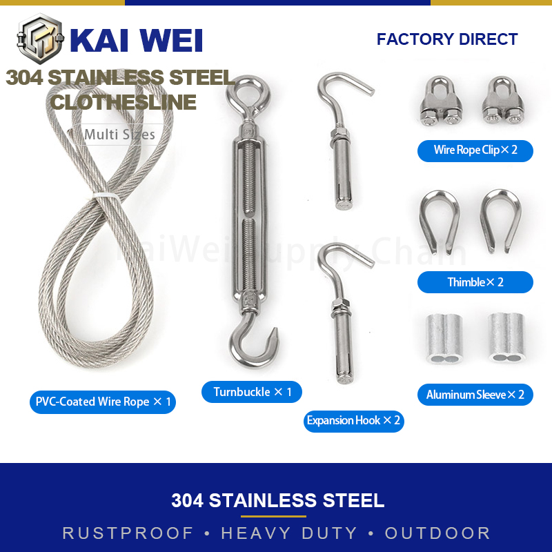 String Tension Clip - Set Tali Kawat Baja Tahan Karat