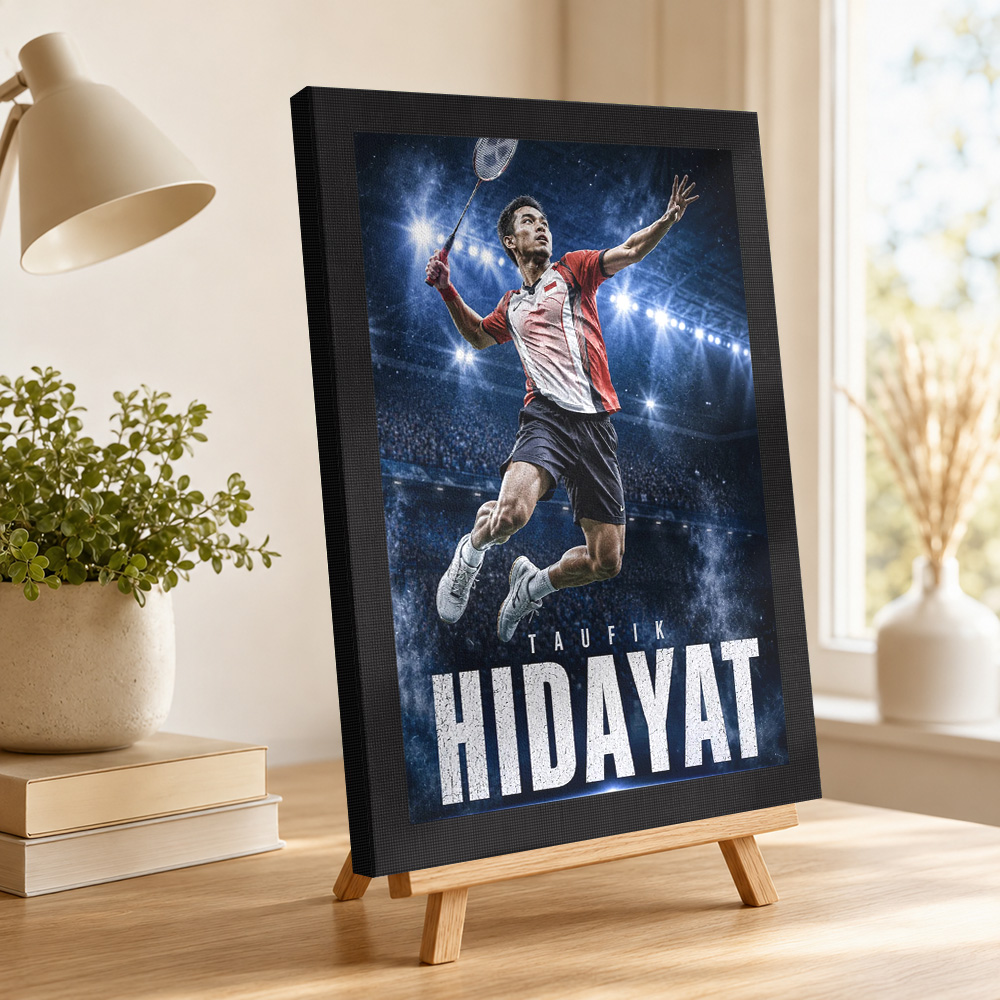 Poster Kanvas Legenda Bulu Tan - Badminton Legend ulasan dan harga